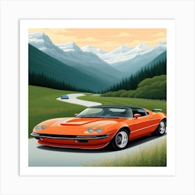 Red Vs Blue Car Art Print