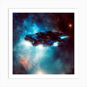 Spaceship In Space 1 Art Print