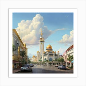 Islamic City art print Art Print