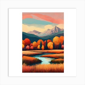 Autumn Landscape Painting Art Print