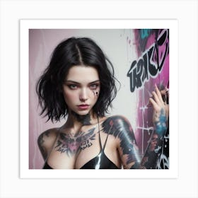 Tattooed Woman Art Print