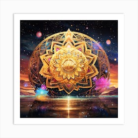 Golden Mandala Art Print