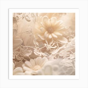 Lace And Flowers 6 Art Print