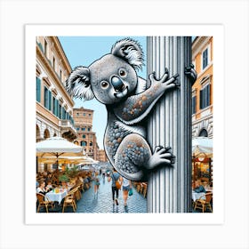 Koala in Rome Art Print