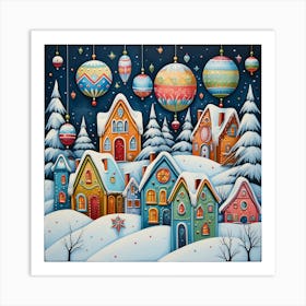 Fairy Christmas Village 4 Art Print