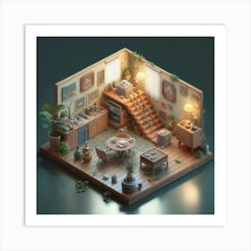 Isometric Art, house deream 3d 3 Art Print