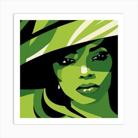 Green Hat 1 Art Print