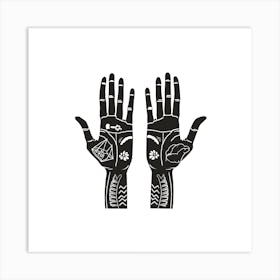 Hands black Art Print