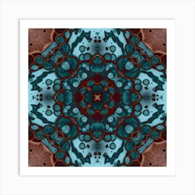 Pattern Texture Of Blue Bubbles And Spots 6 Art Print