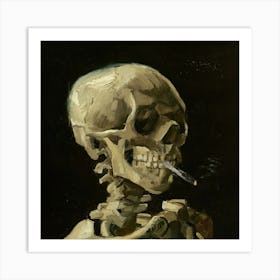 Skeleton Smoking 2 Art Print