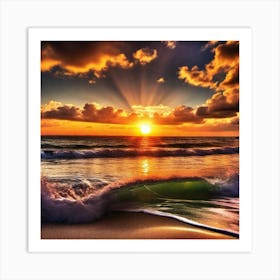 Sunset At The Beach 177 Art Print