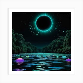 Moon Glows In The Dark Art Print