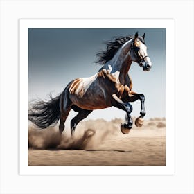 Horse Galloping In The Desert Art Print