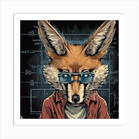 Fox In Glasses Art Print