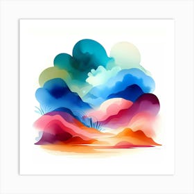 Watercolor Landscape 17 Art Print