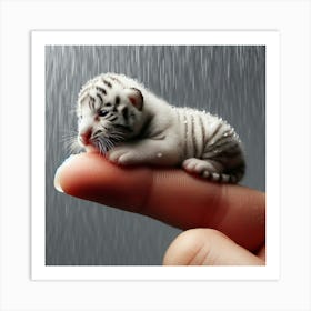 White Tiger Cub Art Print