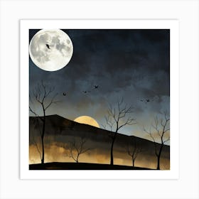 Leonardo Anime Xl An Abstract Landscape With Dark And Golden T 3 Art Print