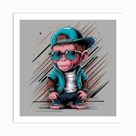 Hip Hop Monkey Art Print