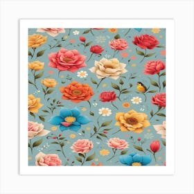 Floral Wallpaper Art Print