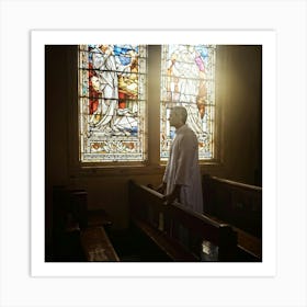 A Depiction Of A Spiritual Resurgence In The Scenery Of A Serene Church Backlit By Sunwashed Stain 2 1 Art Print