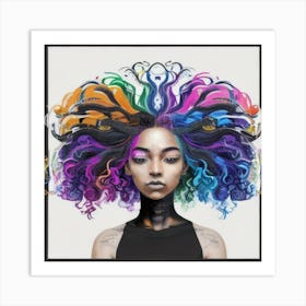 Rainbow Afro Art Print