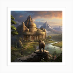Temple In The Mountains Art Print