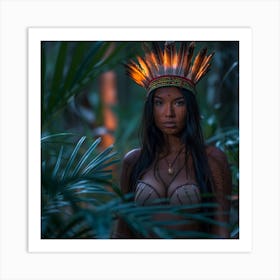 Native Woman In The Jungle Art Print