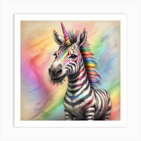 Rainbow Zebra 21 Art Print