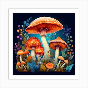 Mushroom Garden 12 Art Print