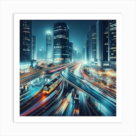 Cityscape At Night 2 Art Print