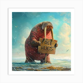 Walrus Offers Free Hugs 1 Art Print