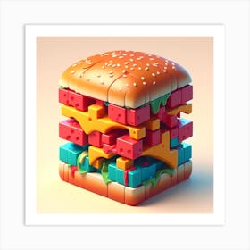 3d Burger Art Print