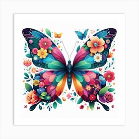 Decorative Floral Butterfly IV Art Print