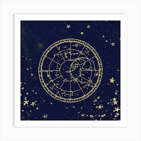 Star Map Gold And Navy III Art Print