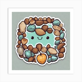 Kawaii Nuts Art Print