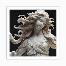 Marble statue of a beautiful girl 1 Art Print