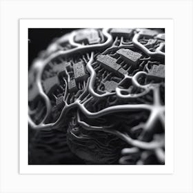 Brain - 3d Rendering Art Print