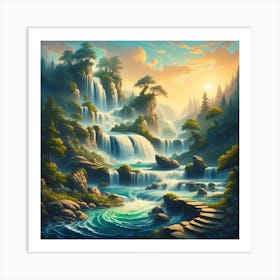 Mythical Waterfall 5 Art Print