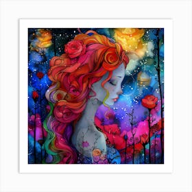 Girl With Red Hair Art Print