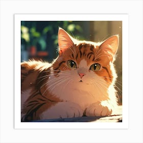 Anime A Smiling Cat 3 1 Art Print