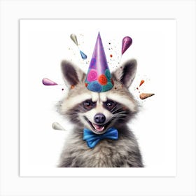 Birthday Raccoon 5 Art Print