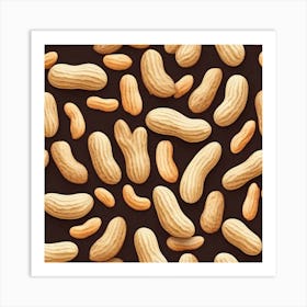 Peanuts On A Black Background Art Print