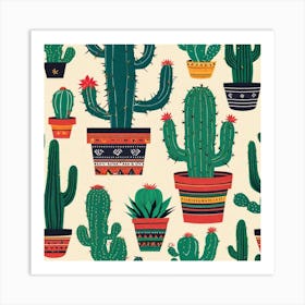 Cactus Pattern 3 Art Print