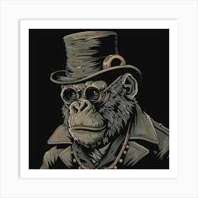 Steampunk Monkey 50 Art Print