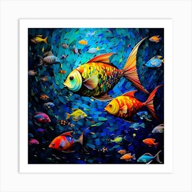 Colorful Fishes In The Sea Art Print