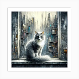 Cat In The City Art Print