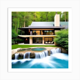 Waterfall House 1 Art Print