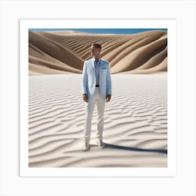 Man In Sand 3 Art Print