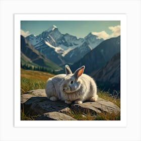 Rabbit In The Mountains 3 Art Print