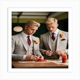 Two Men In Suits Art Print